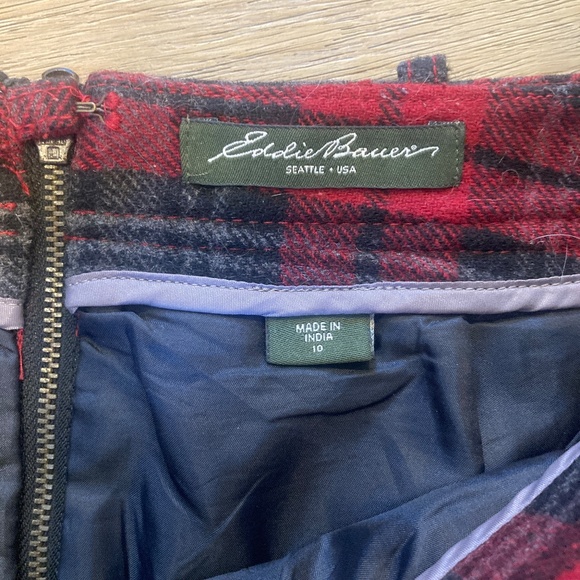 Vintage 80's Eddie Bauer Red Plaid Women's Skirt Size 10 - Picture 2 of 3